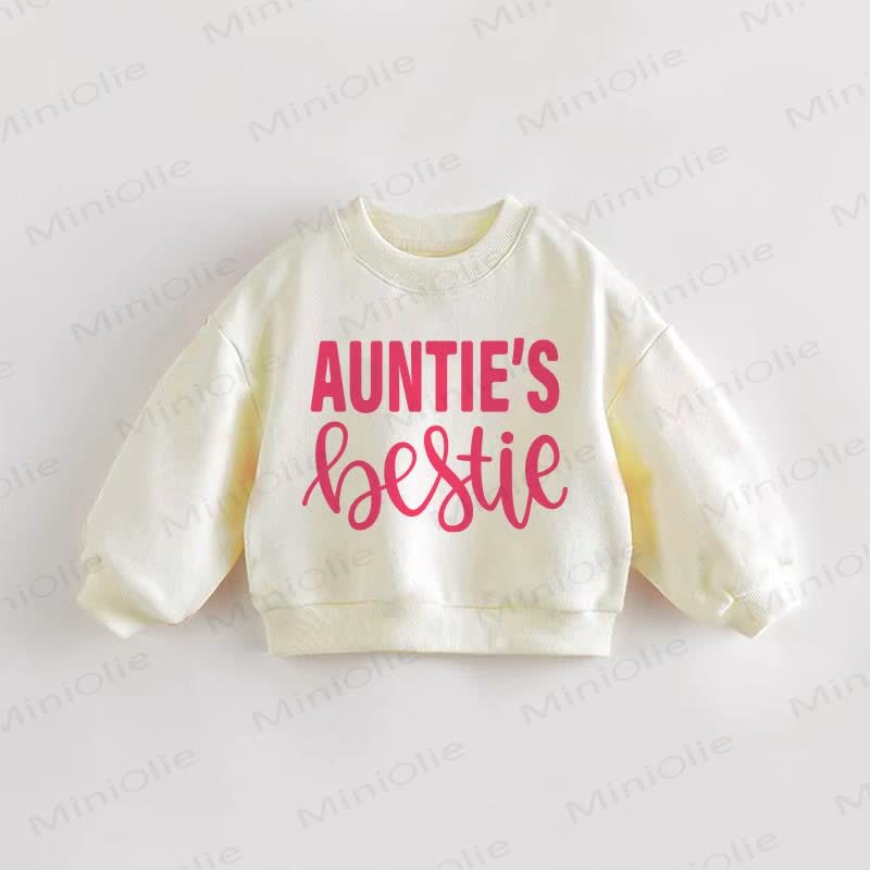 AUNTIE'S BESTIE Baby Toddler Sweatshirt - Cream - 3-5T - image 1