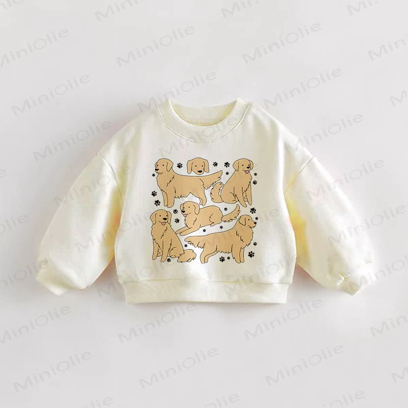 Baby Toddler Golden Retriever Sweatshirt - Cream - 3-5T - image 1