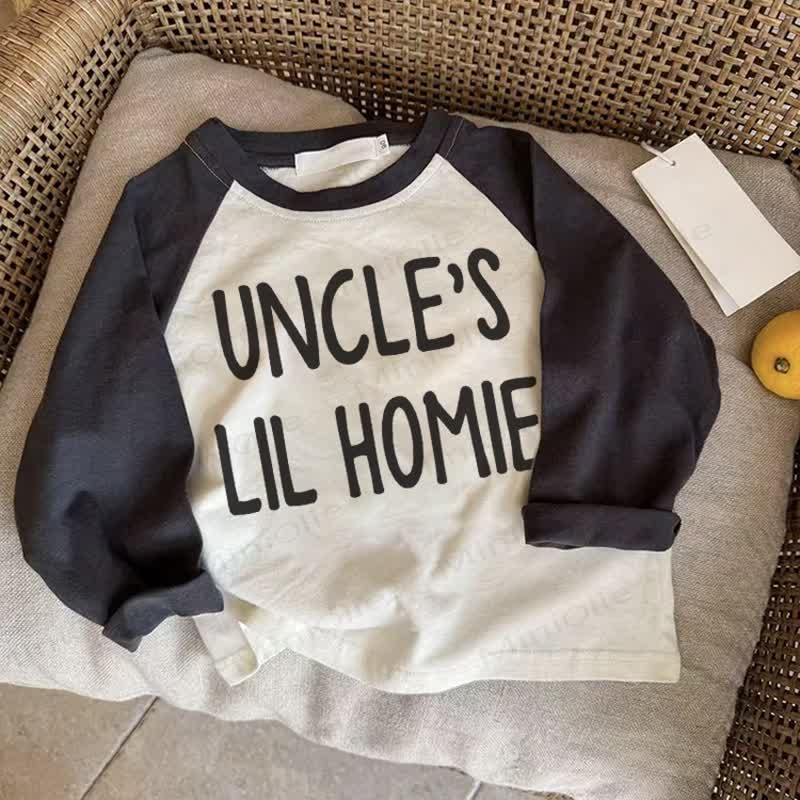 UNCLE'S LIL HOMIE Baby Dark Gray Raglan T-shirt - Drak Gray - 2-3T - image 1