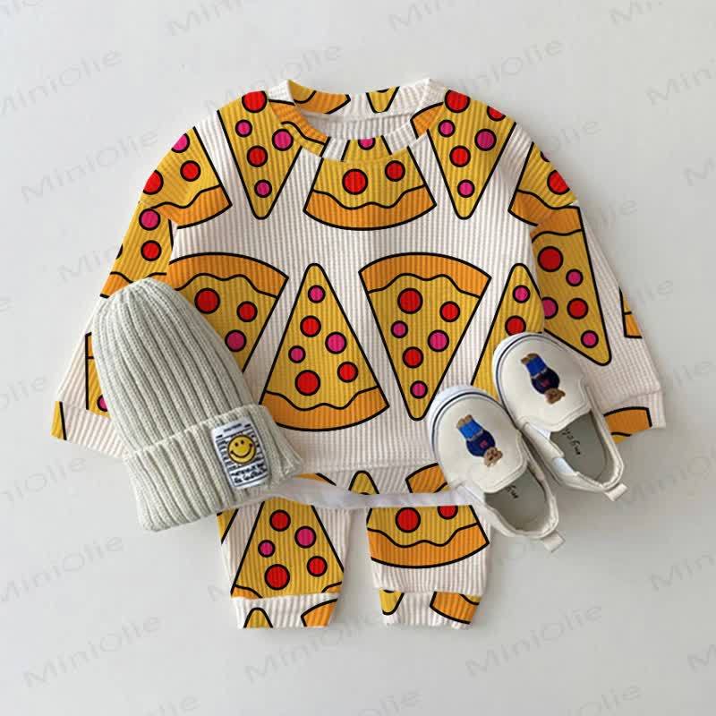 Baby Toddler Pizza Waffle 2-piece Beige Set - Beige - 3-5T - image 1