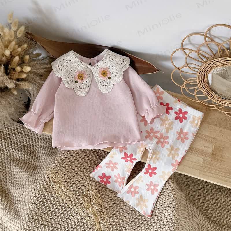Baby Girl Floral Lace 2-piece Set - Pink - 2-3Y - image 1