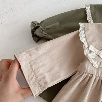 Baby Toddler Girl Lace Bow Lapel Dress - image 8