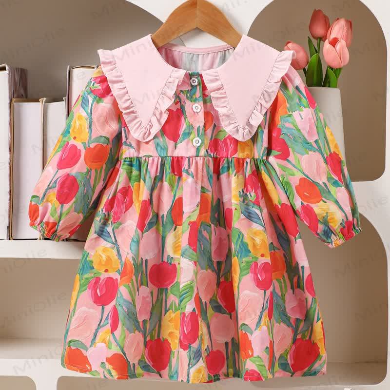 Baby Toddler Girl Lapel Flower Dress - image 2