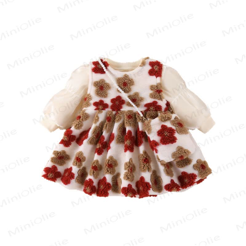 Baby Girl Fleece Flower Dress/Mesh Top - image 4
