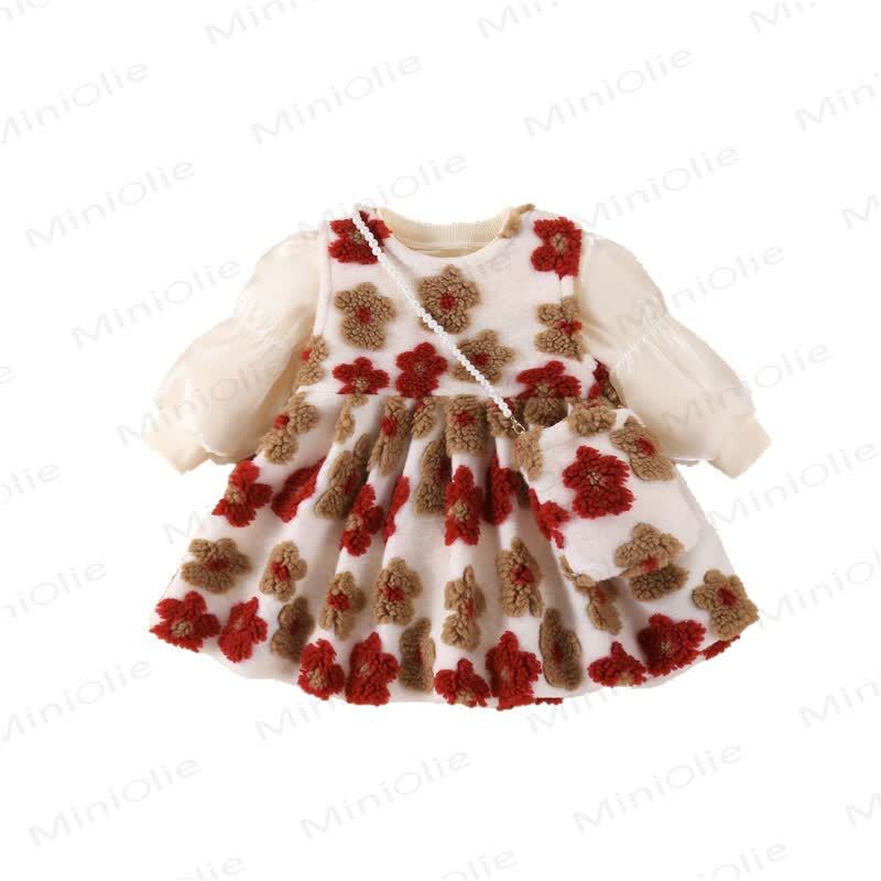 Baby Girl Fleece Flower Dress/Mesh Top - image 4