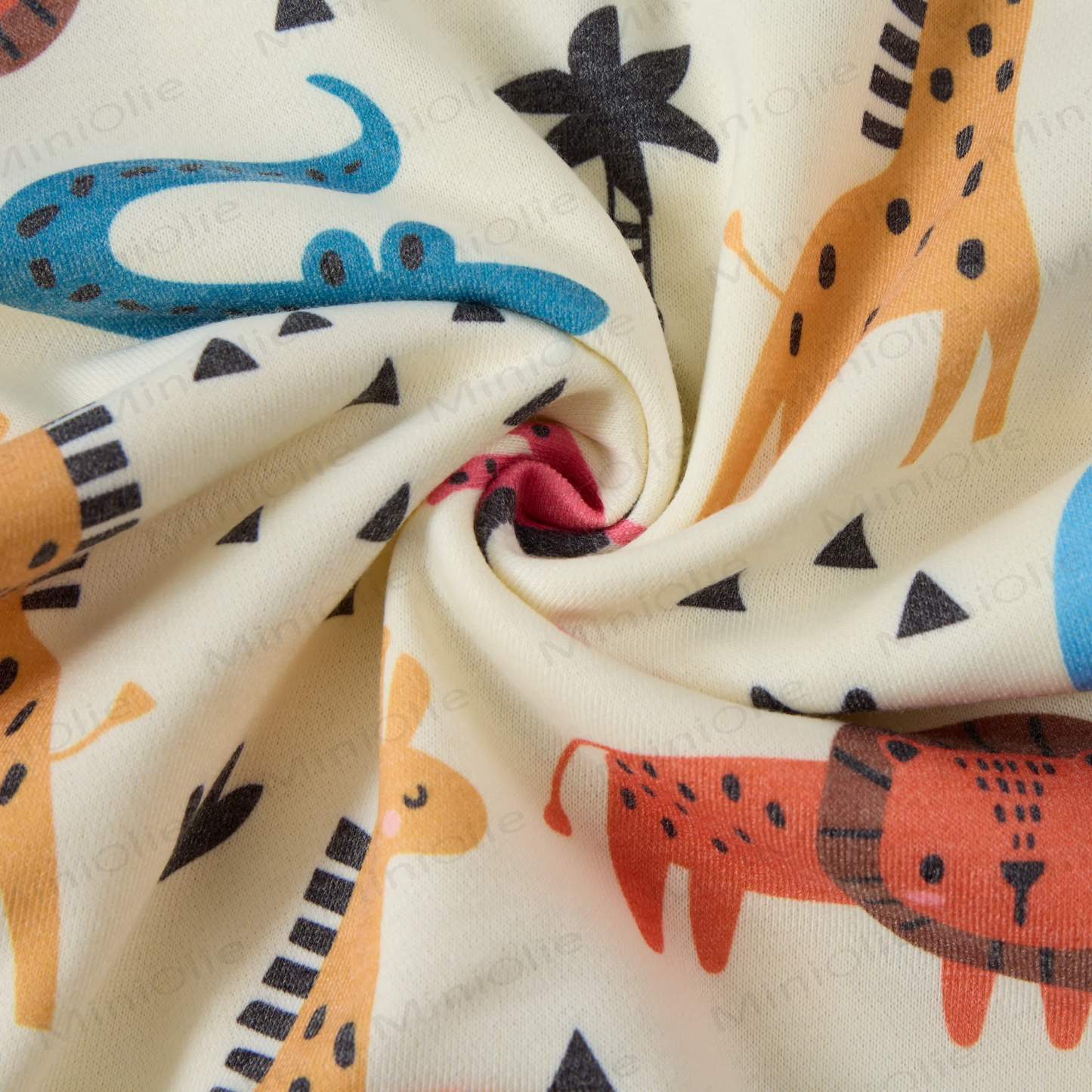 Baby Cartoon Animal Kingdom Beige Romper - image 6