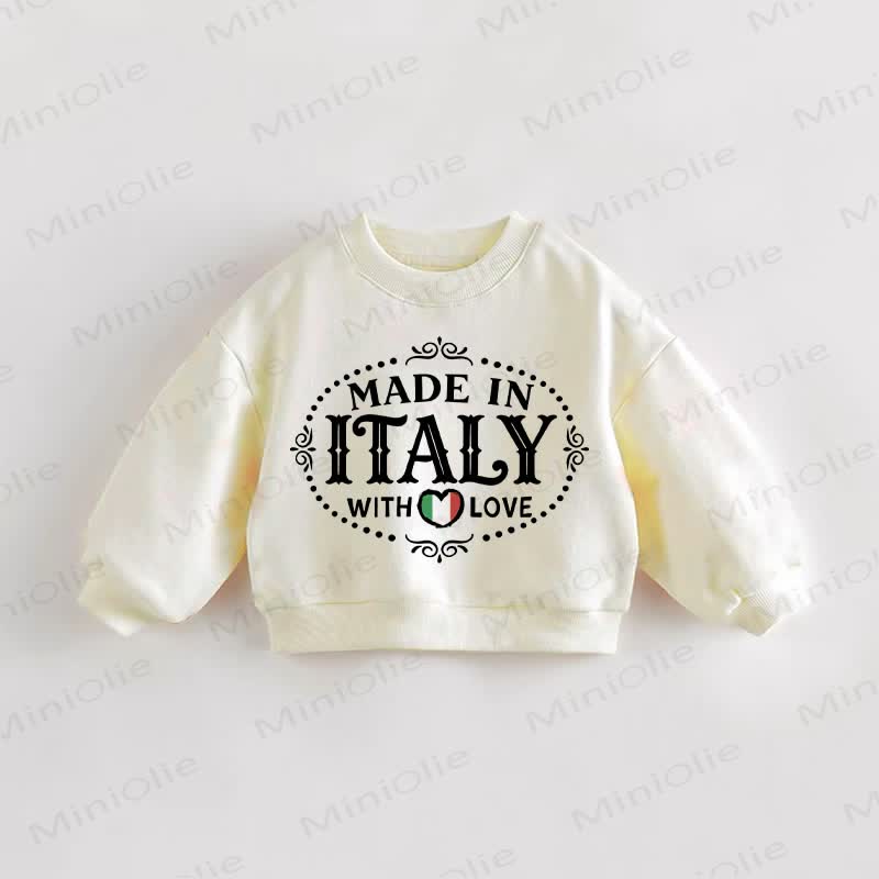 MADE IN ITALY WITH LOVE Baby Toddler Sweatshirt - Cream - 3-5T - image 1