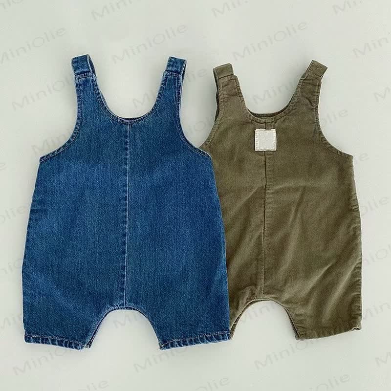 Baby Solid Color Denim/Cord Overalls - image 1