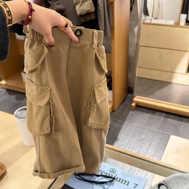 Baby Toddler Worker Solid Color Pants - Khaki - 8Y - image 3