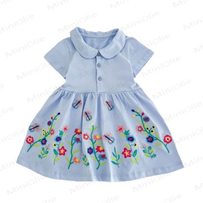 Baby Toddler Girl Lapel Knit Flower Dress - image 6