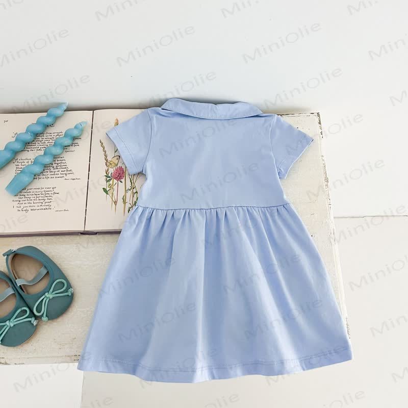 Baby Toddler Girl Lapel Knit Flower Dress - image 2
