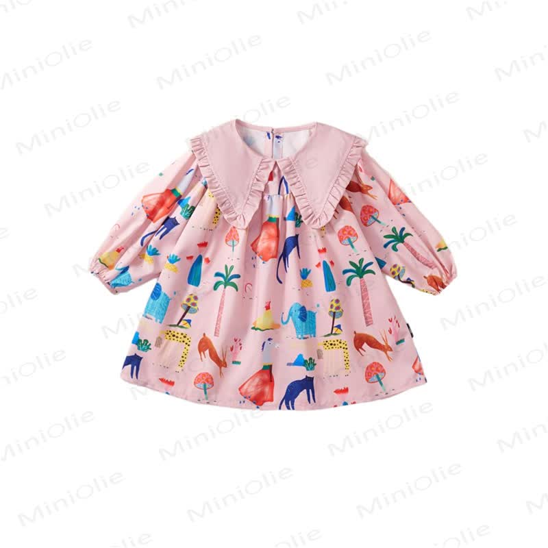 Toddler Kid Girl Animal Dress - Pink - 10Y - image 1