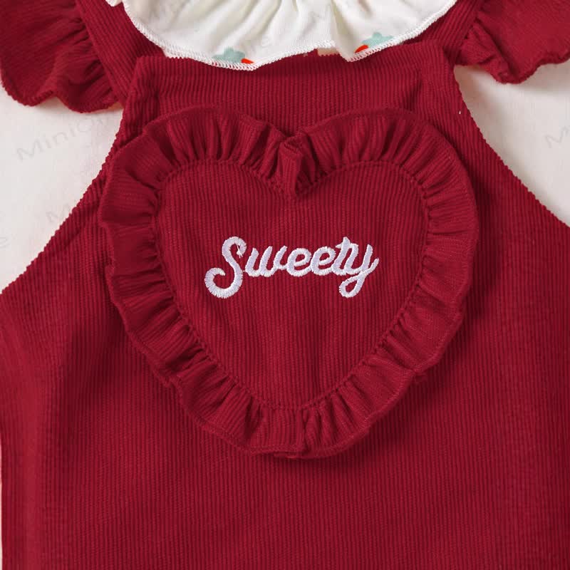 SWEETY Baby Girl 3D Love Dress & Strawberry Bodysuit - image 5