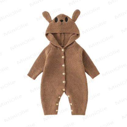 Baby Fleece Bear Hooded Romper - image 6