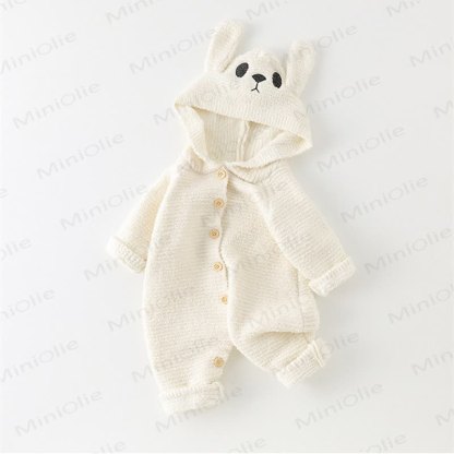 Baby Fleece Bear Hooded Romper - image 5