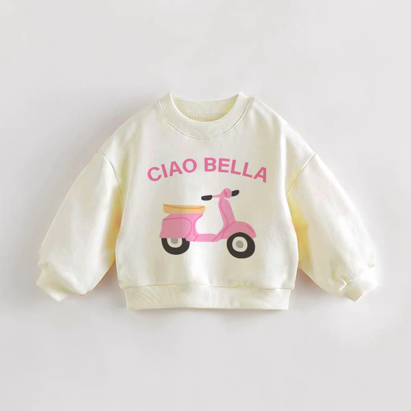 CIAO BELLA Baby Toddler Cream Car Sweatshirt - Cream - 3-5T - image 1