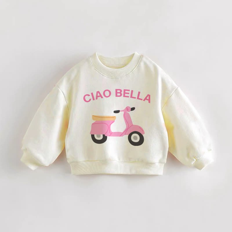 CIAO BELLA Baby Toddler Cream Car Sweatshirt - Cream - 3-5T - image 1