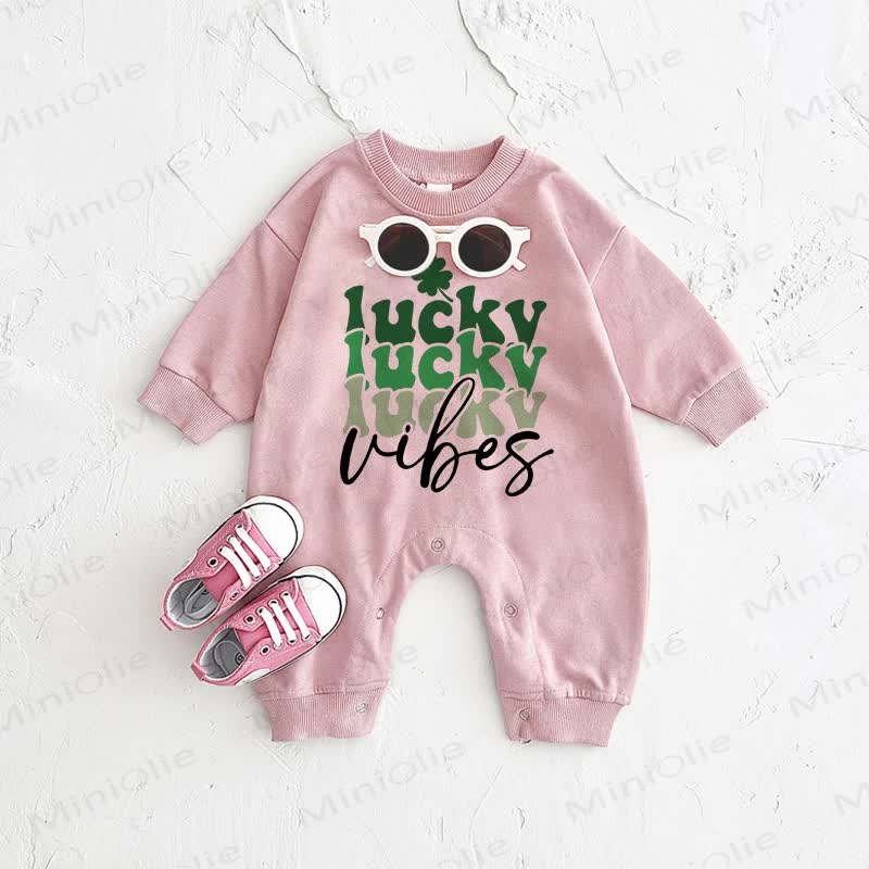LUCKY LUCKY LUCKY VIBES Baby Pink Romper - Pink - 2-3T - image 1