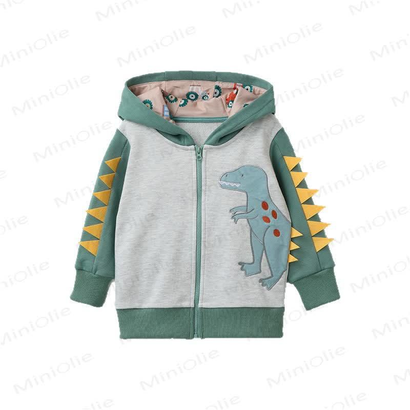 Toddler Boy Dinosaur Zip Green Hoodie - image 5