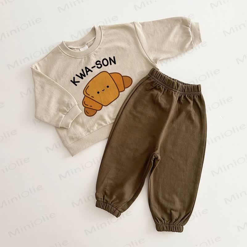 KWA-SON Baby Croissant Brown Beige 2-piece Set - Brown Beige - 2-3T - image 1