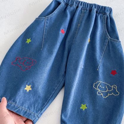 Baby Toddler Boy Embroidered Dog Jean Pants - image 6