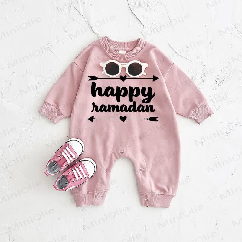 HAPPY RAMADAN Baby Pink Romper - Pink - 2-3T - image 1