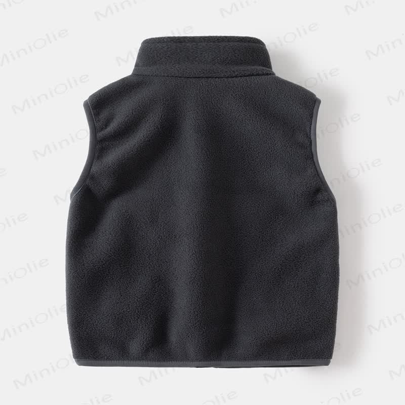 Kid Solid Color Fleece Vest - image 5