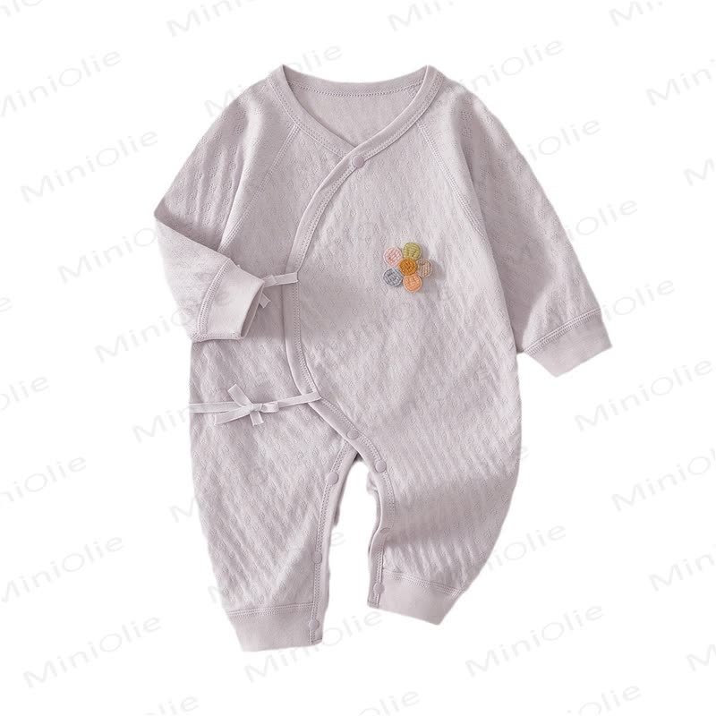  Baby Newborn Flower Cotton Kimono Romper - image 7