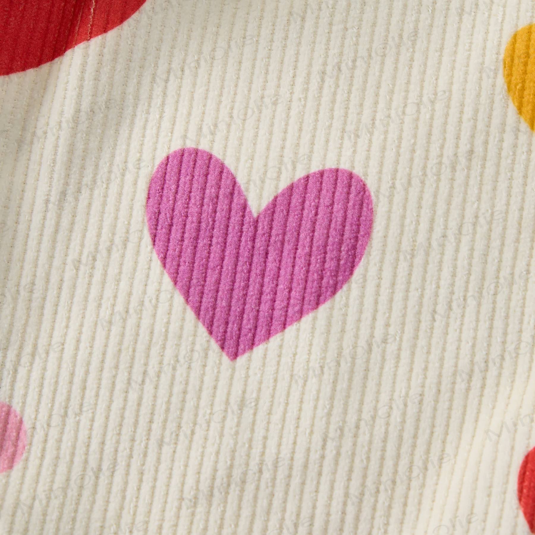Baby Toddler Colorful Hearts & Polka Dots Beige Corduroy Pants - image 5