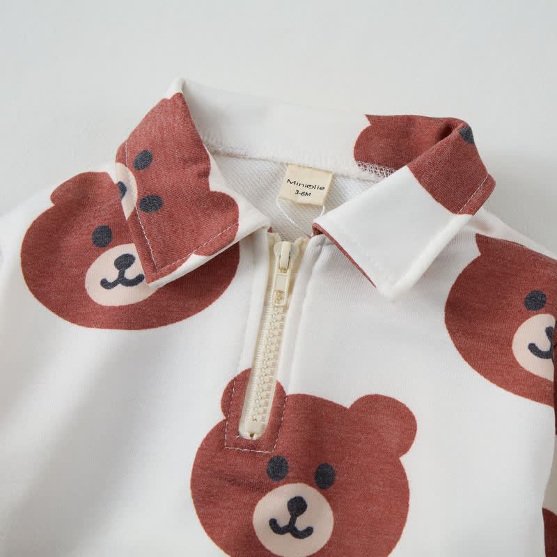  Baby Toddler White Bear Lapel 2-piece Set - image 5