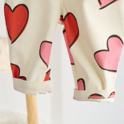 Baby Toddler Heart Corduroy Beige Overalls - image 6