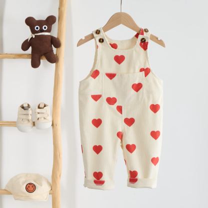 Baby Toddler Love Corduroy Beige Overalls - image 2