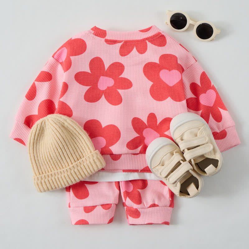 Baby Flower Heart Pink Waffle 2-piece Set - image 3
