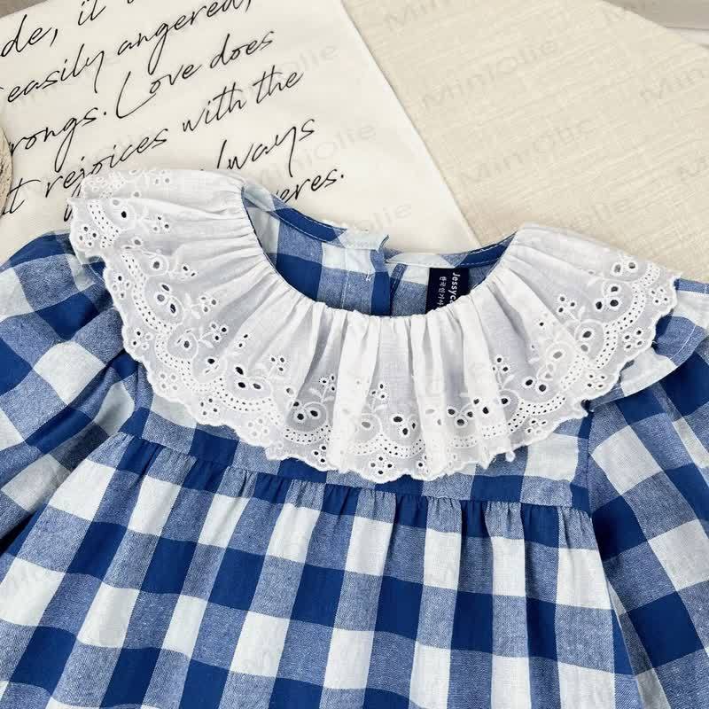Baby Toddler Girl Plaid Lace Dress - image 5