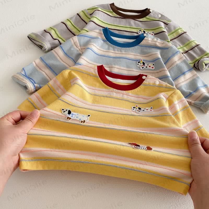 Baby Toddler Puppy Striped T-shirt - image 3