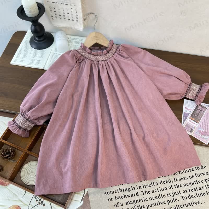 Baby Toddler Girl Solid Color Lace Dress - Pink - 5-6Y - image 3