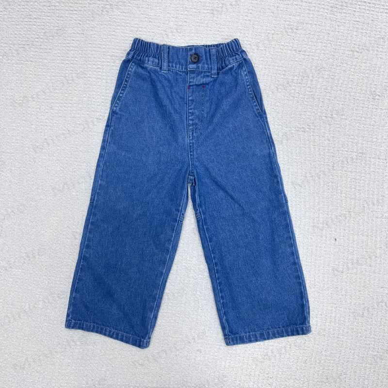 Baby Toddler Solid Color Jean Loose Pants - Dark Blue - 5-6Y - image 3