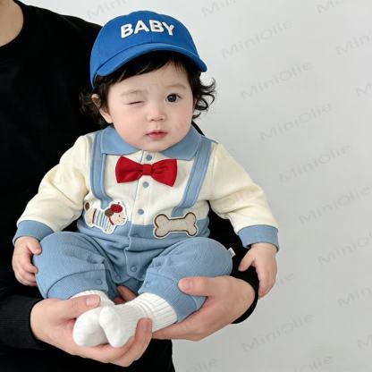 Baby Fake 2pcs Puppy Bow Romper - image 5