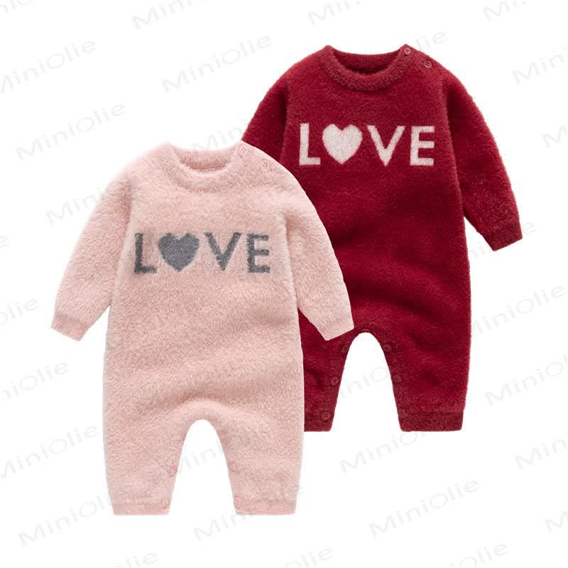 LOVE Baby Fleece Romper - image 1