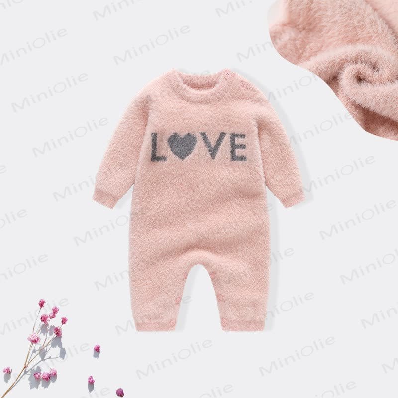 LOVE Baby Fleece Romper - Pink - 18-24M - image 4
