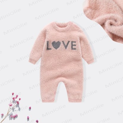 LOVE Baby Fleece Romper - Pink - 18-24M - image 4