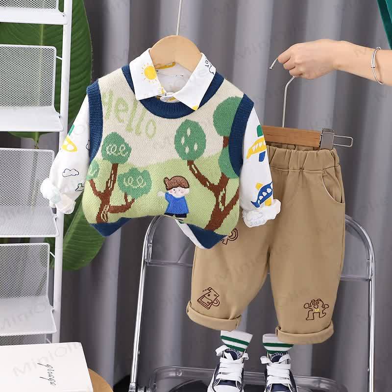 HELLO Baby Toddler Boy 3-piece Set - Navy Blue - 5-7T - image 4