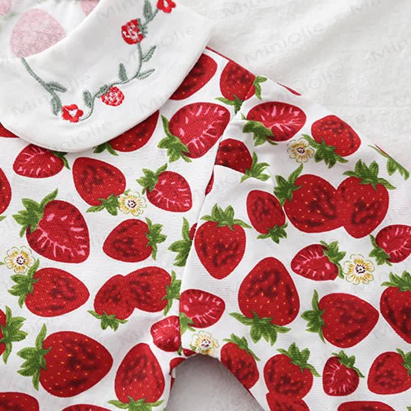 Baby Toddler Girl Strawberry Flower 3-piece Knit Set - image 12