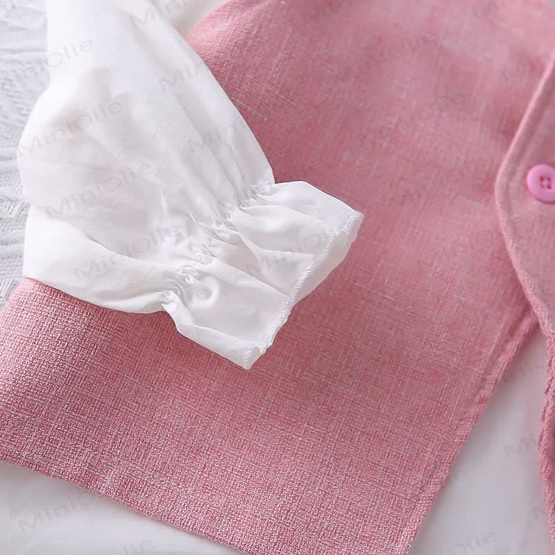 Baby Toddler Girl Solid Color Bow 3-piece Woven Set - image 14