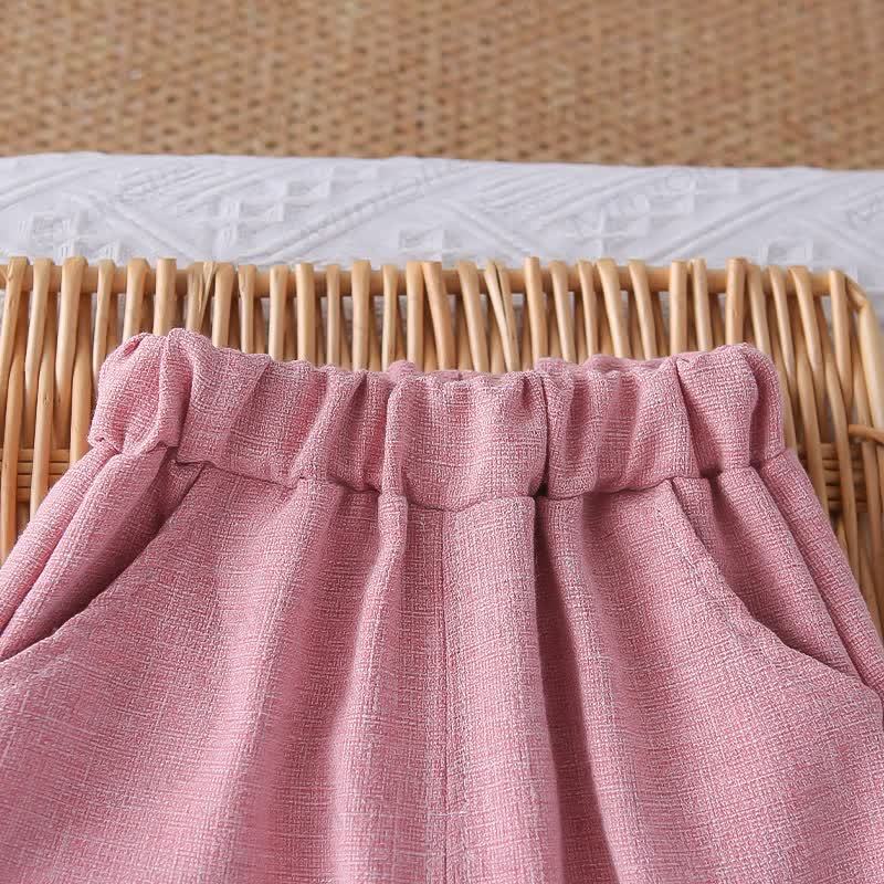 Baby Toddler Girl Solid Color Bow 3-piece Woven Set - image 16