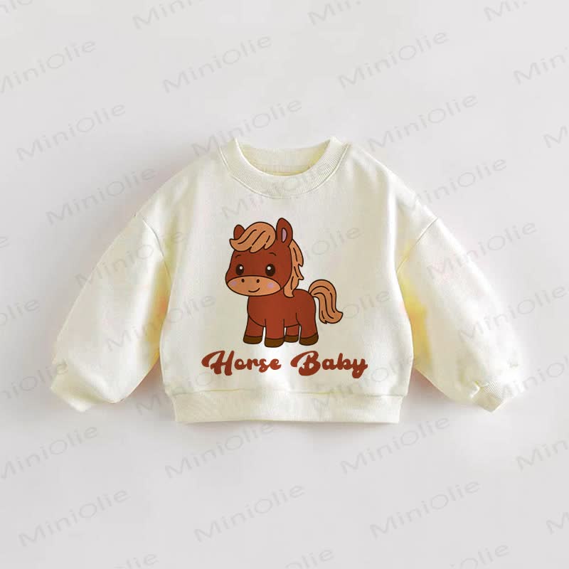 HORSE BABY Baby Toddler Sweatshirt - Cream - 3-5T - image 1