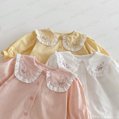 Baby Toddler Floral Embroidered T-shirt - image 2