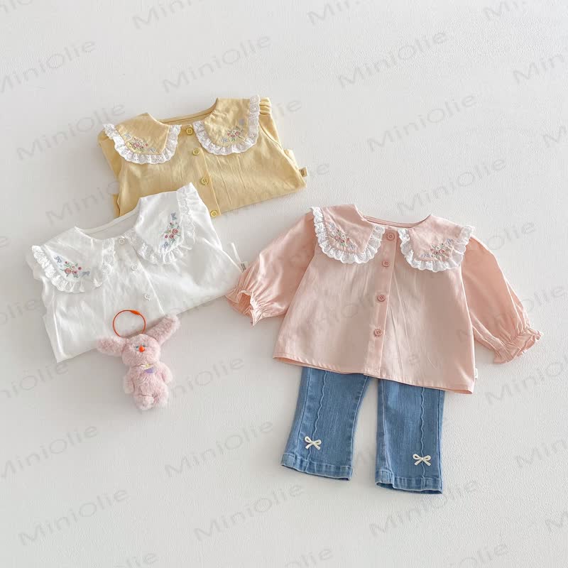 Baby Toddler Floral Embroidered T-shirt - image 4