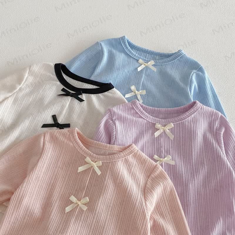 Baby Toddler Bow Solid Color T-shirt - image 10