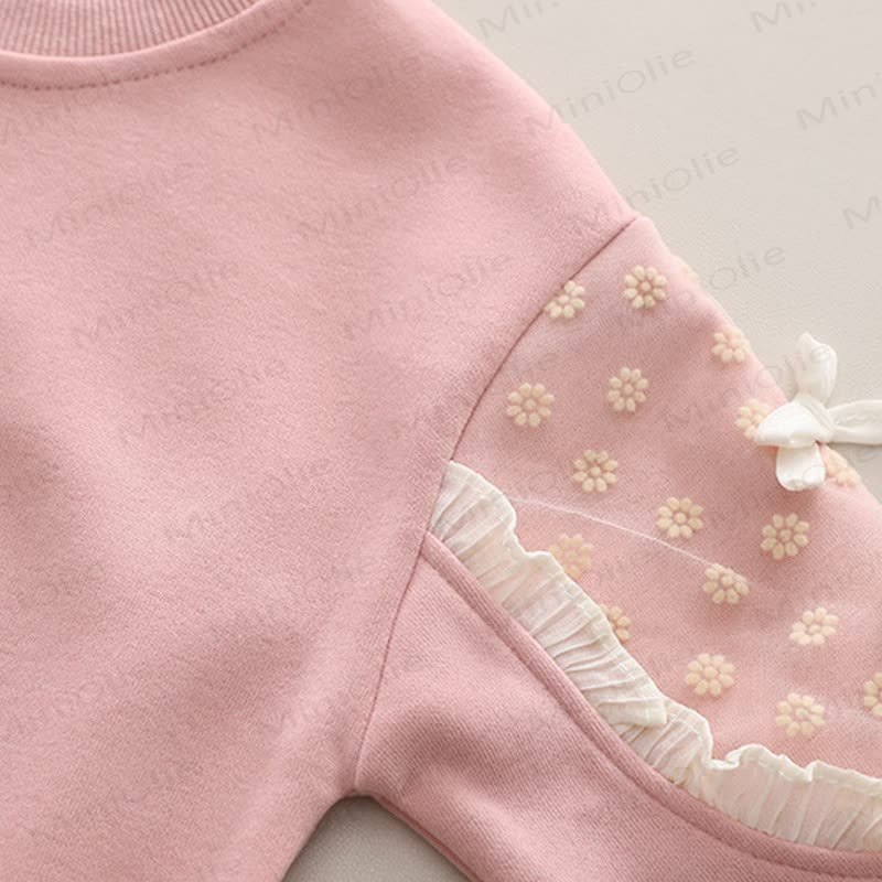 WORLD IS MINE Baby Toddler Girl Flower Bow Smiley 2-piece Set - image 7